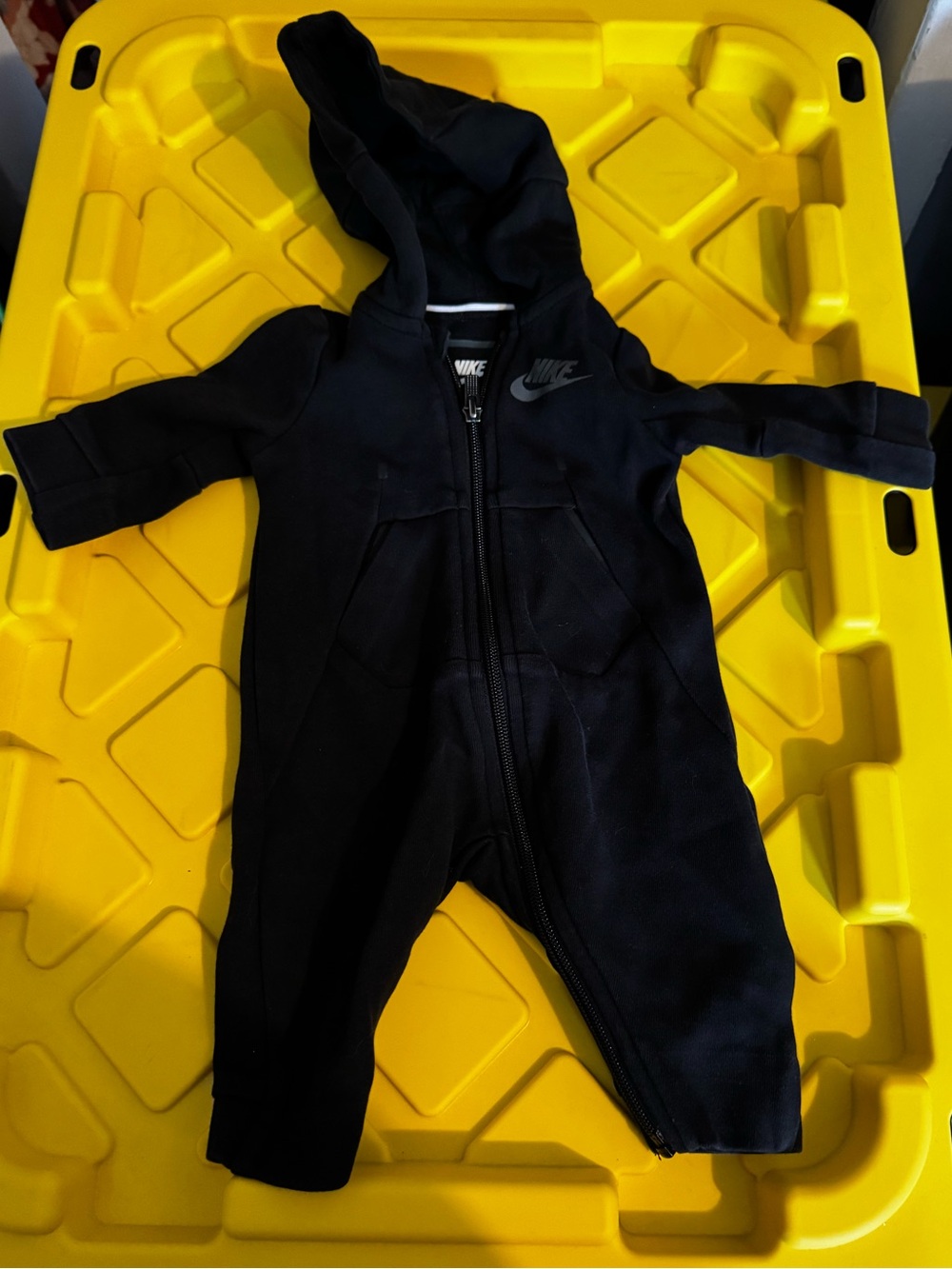 Nike Baby Navy Blue Hooded One-Piece Romper